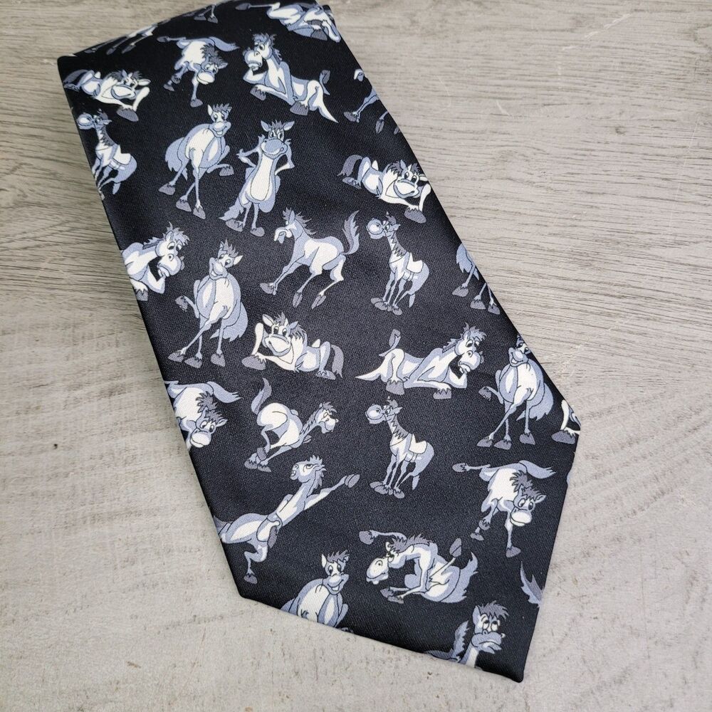 Rene Chagal Mens Necktie Tie Silk Handmade Equestrian Cartoon Horse